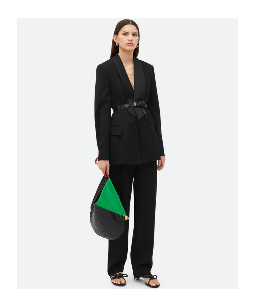 Shop Bottega Veneta Grain De Poudre Tuxedo Jacket In Black