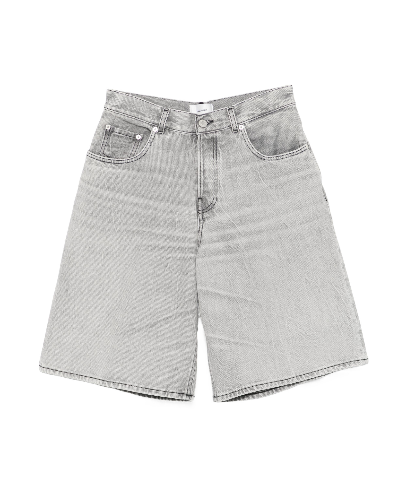 Haikure Grey Fog Becky Shorts With Faded Effect In White
