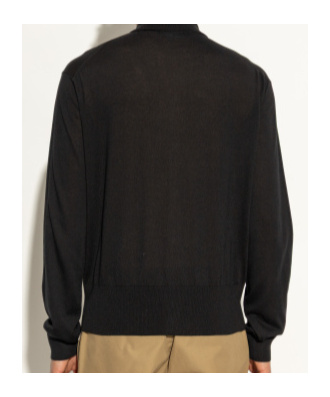 Versace Long-sleeved Cardigan In Black