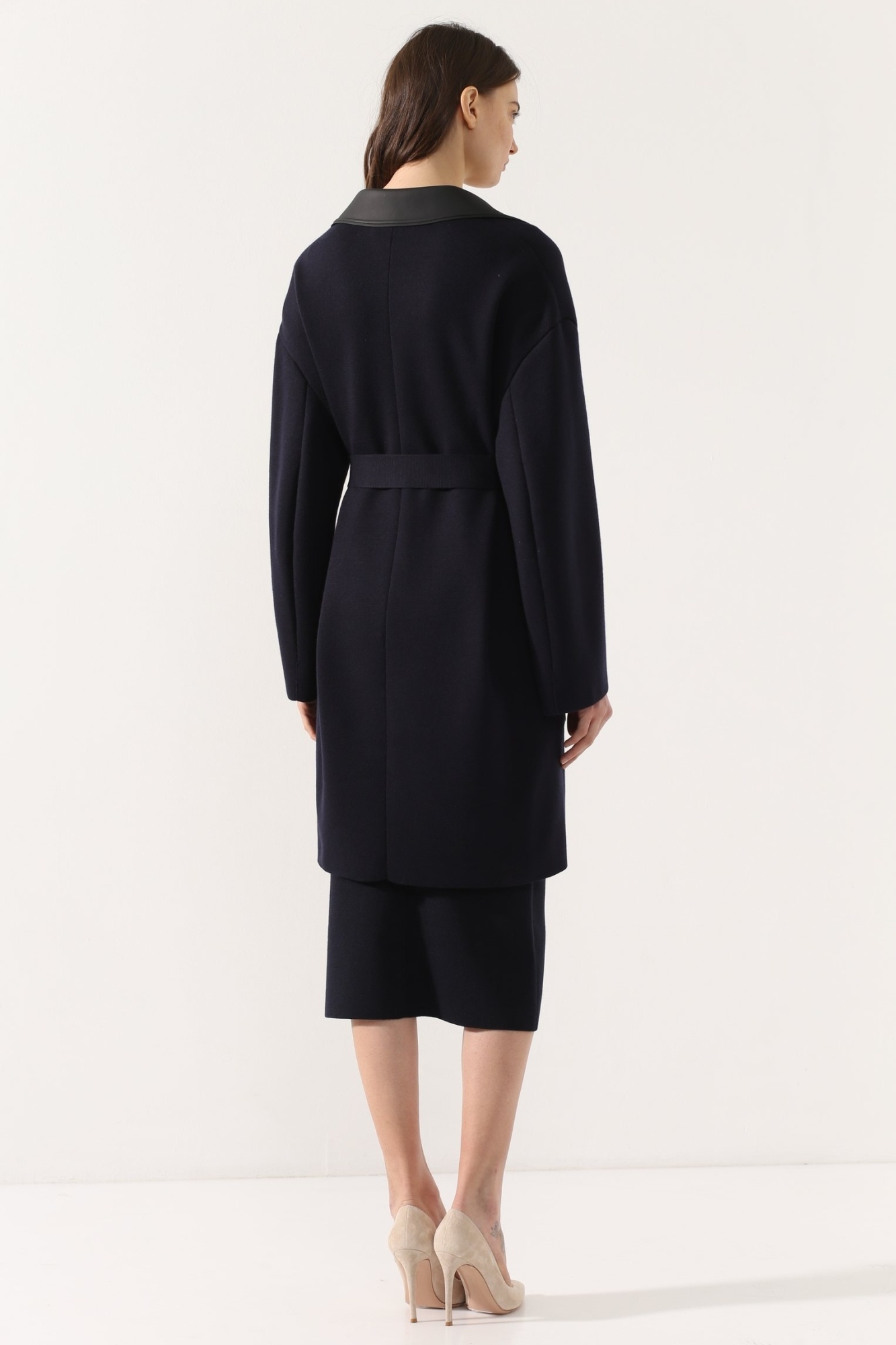 Loro Piana Lapel Lace Knitted Cardigan In Black