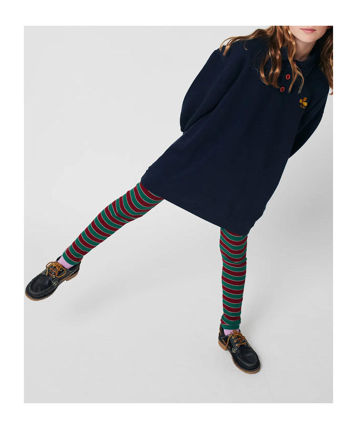 Bobo Choses Clover Polo Sweatshirt Dress In Blue