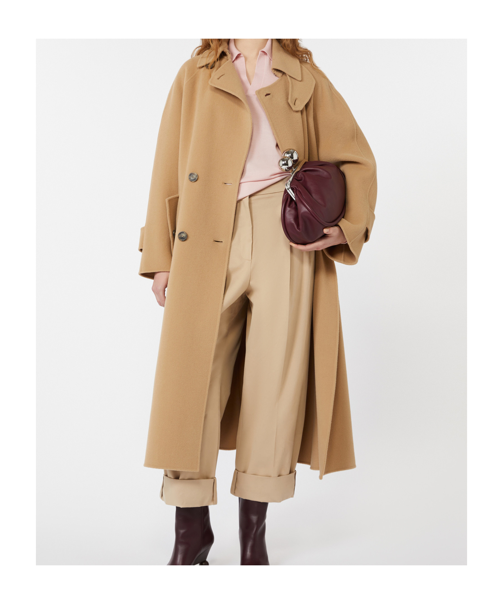 Weekend Max Mara Cappotto Trench In Lana Double - Cammello In Brown