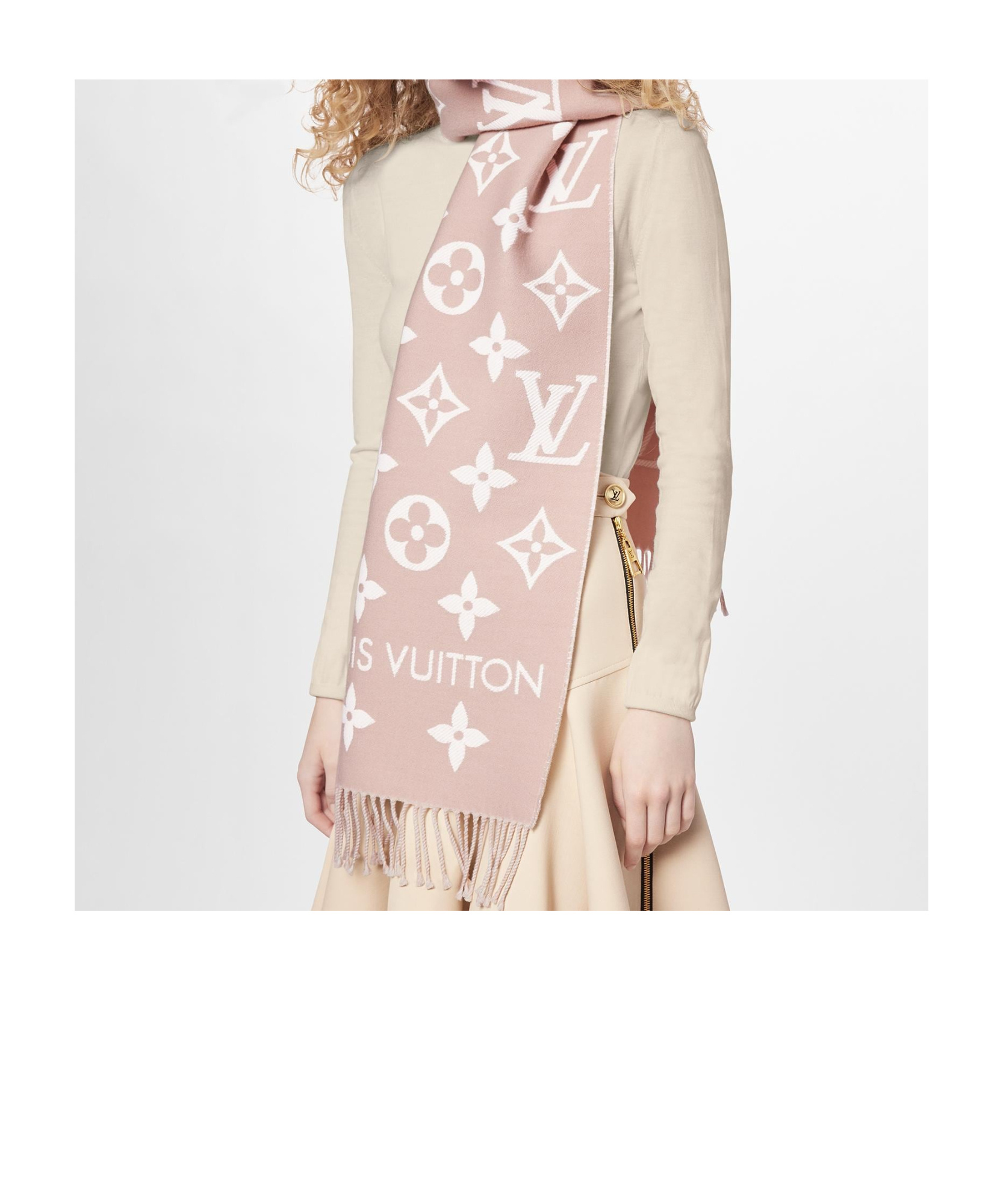 Pre-owned Louis Vuitton Essential Wool Scarf In Pink