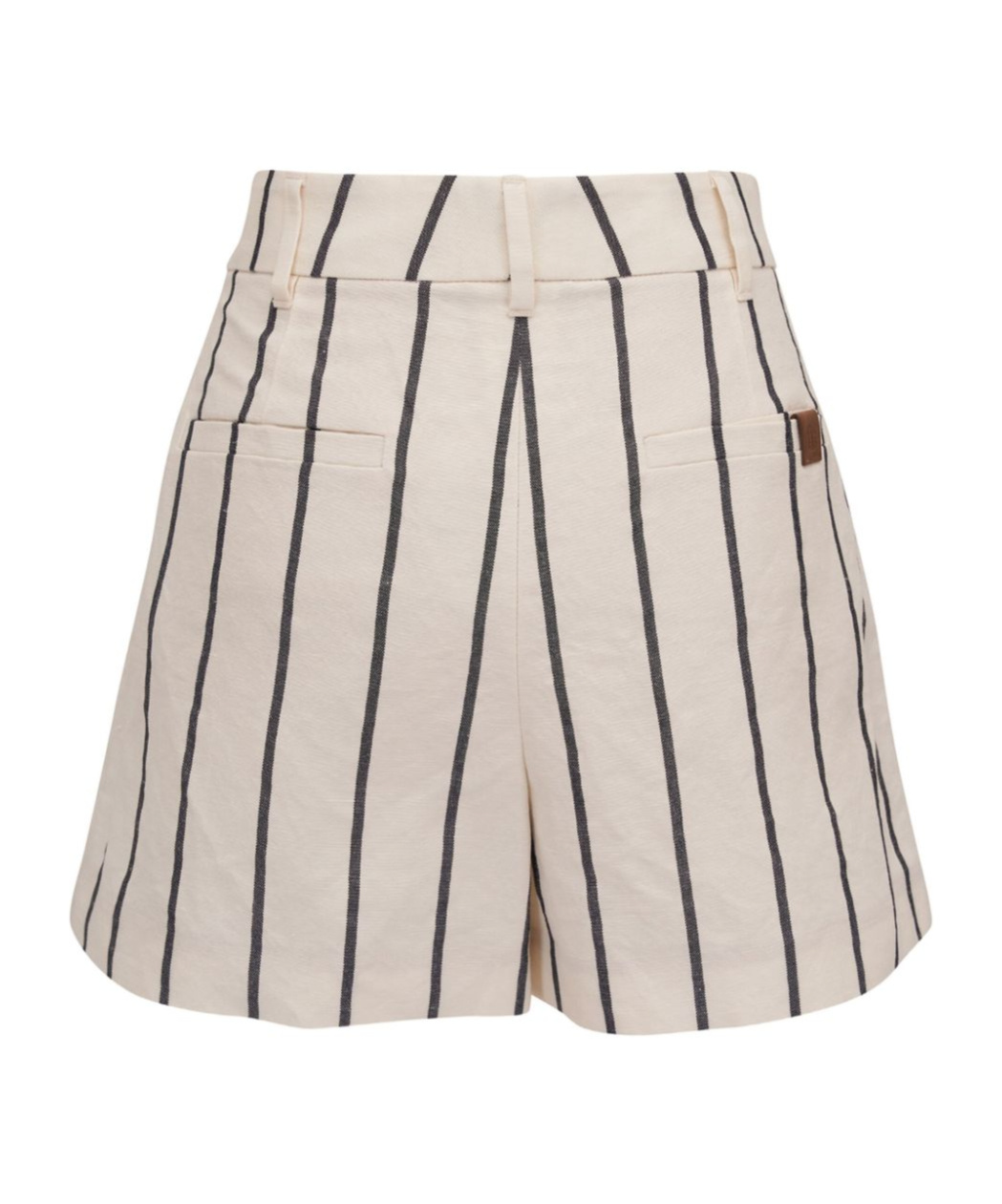 Brunello Cucinelli Striped Cotton-linen Shorts In Nude