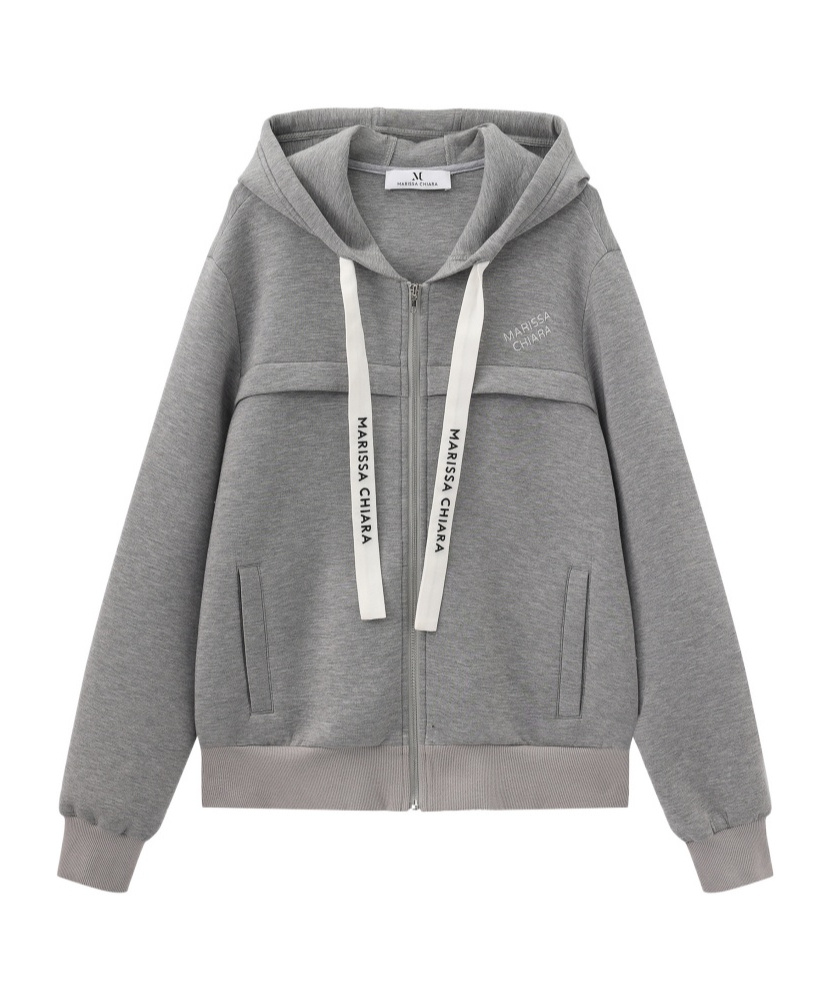 Marissa Chiara Long-sleeved Casual Jacket In Gray