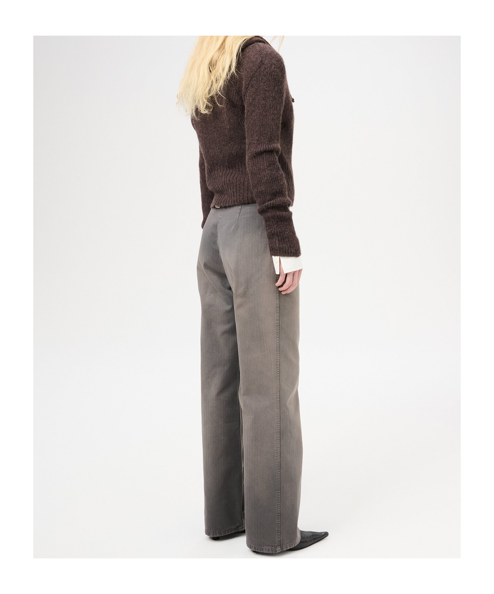 Our Legacy Faded Herringbone Motorcycle Pants In Brown