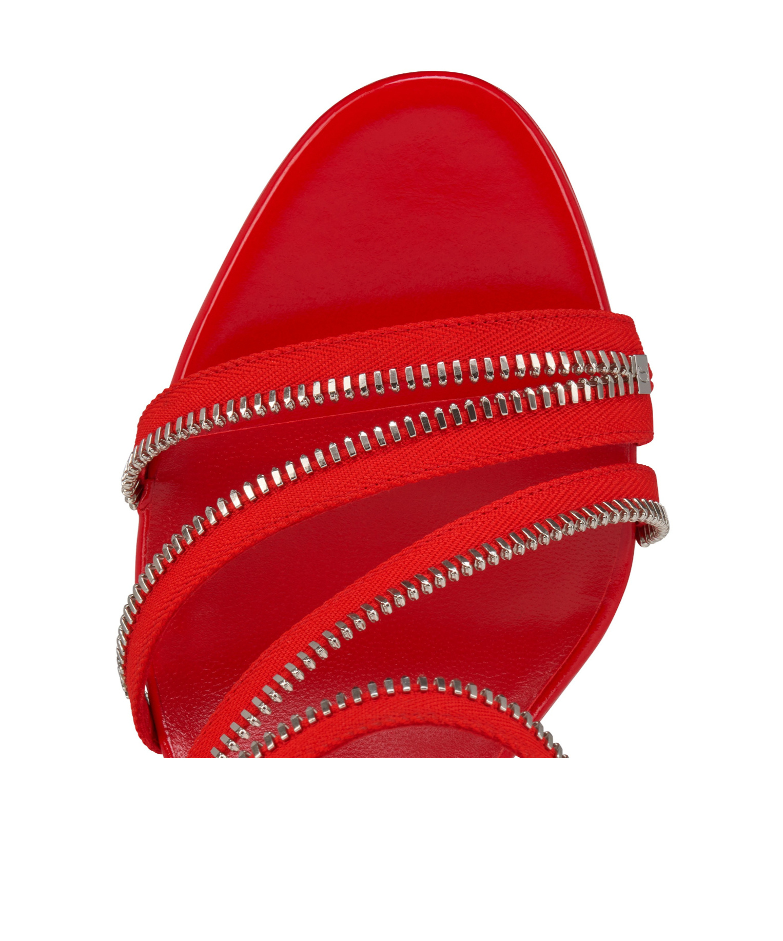 Christian Louboutin Meryl Zip Strass Leather Red Sole Sandals In Red