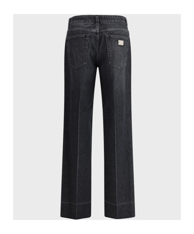 Dolce & Gabbana Straight Cut Jeans With Adjustable Fit And Comfort In Black