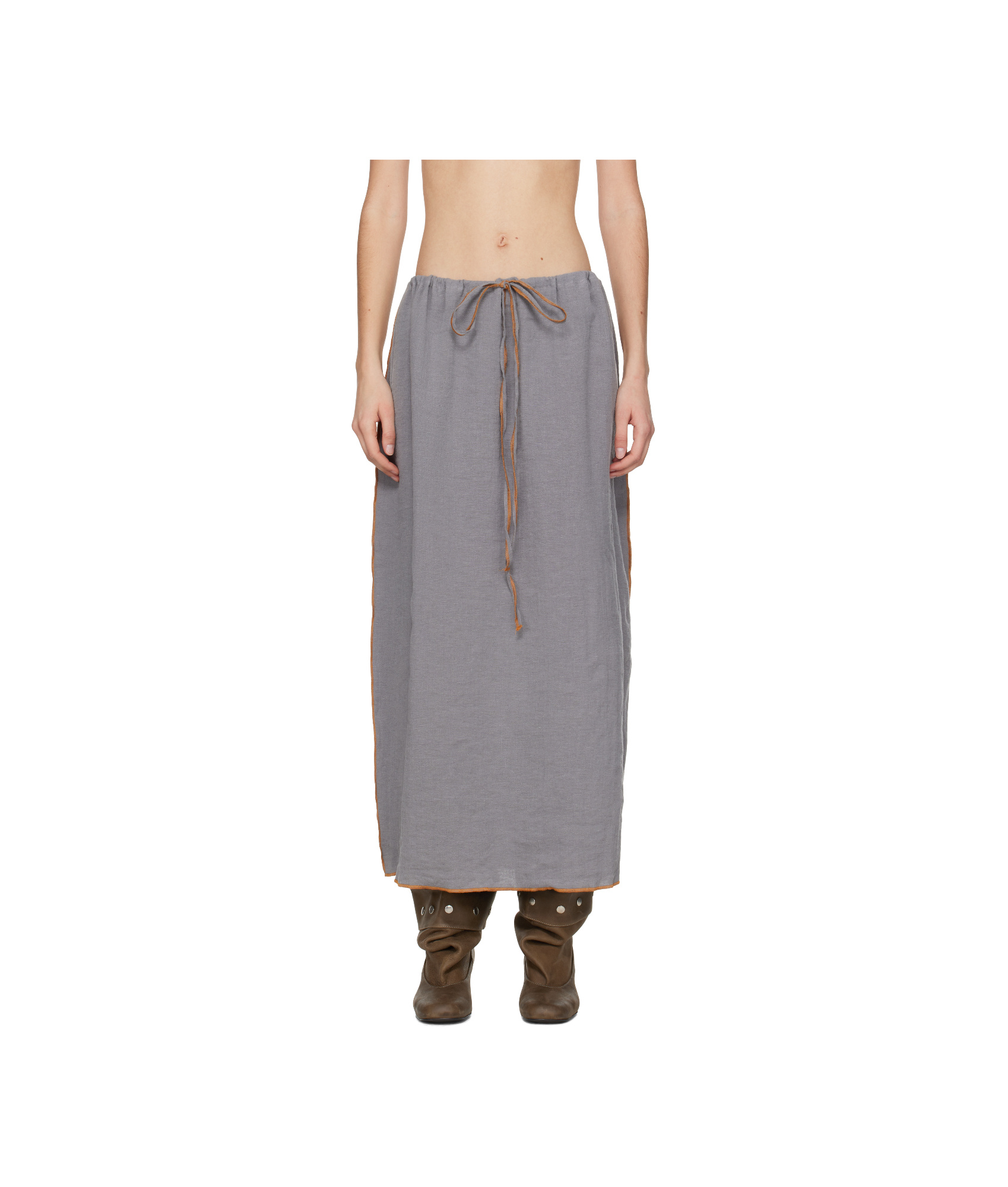 Baserange Max Maxi Skirt In Gray