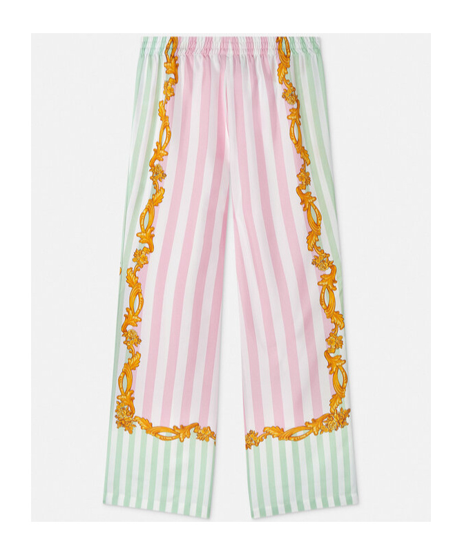Versace Elastic Waist Casual Pants In Multi