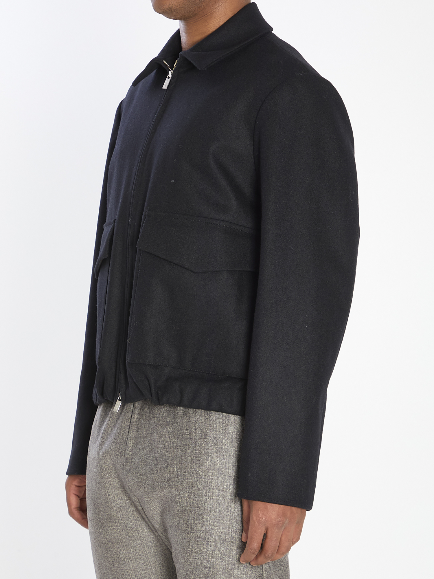 Barena Venezia Zippered Long Sleeve Casual Jacket In Black