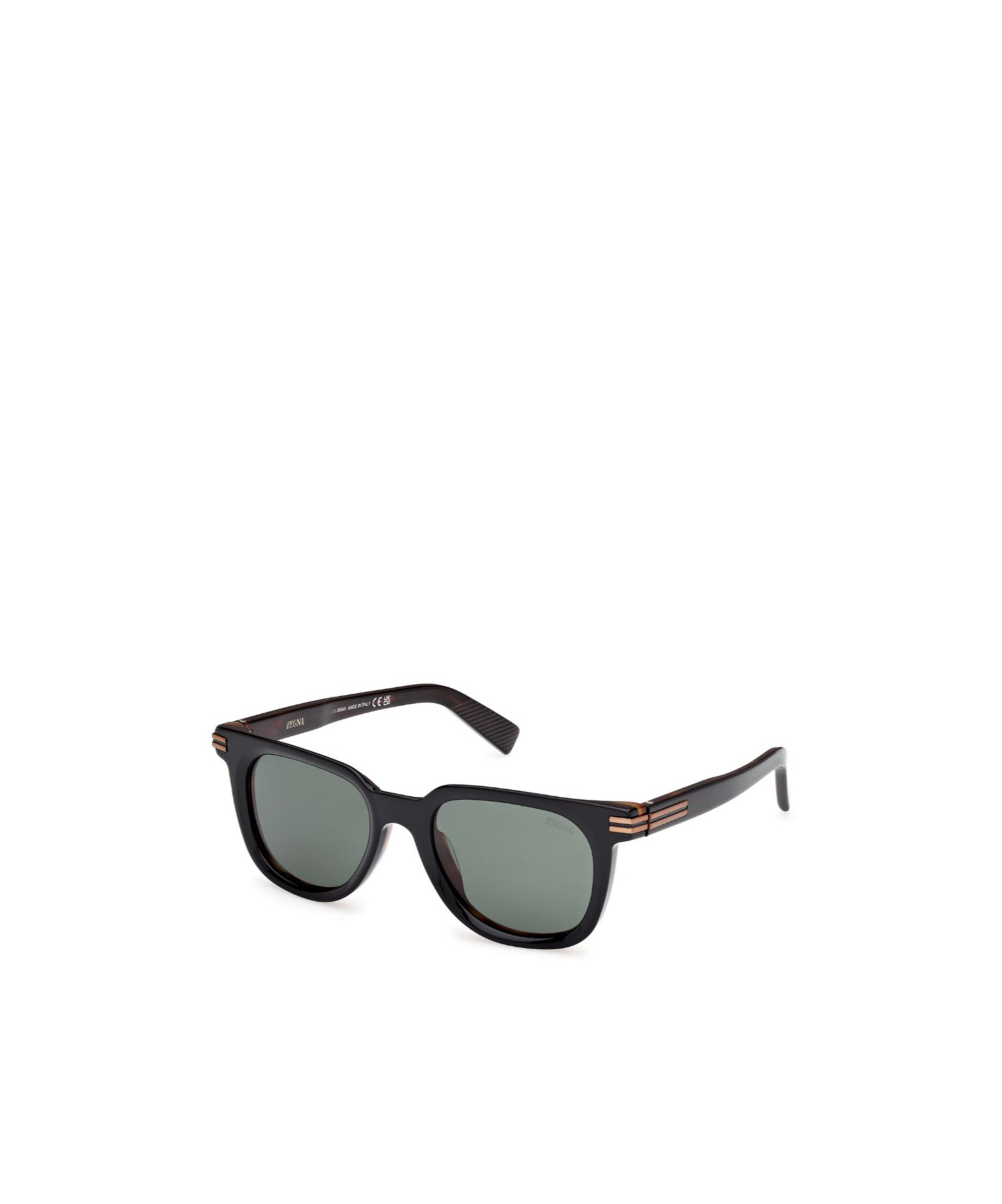Zegna 50mm Polarized Geometric Sunglasses In Black
