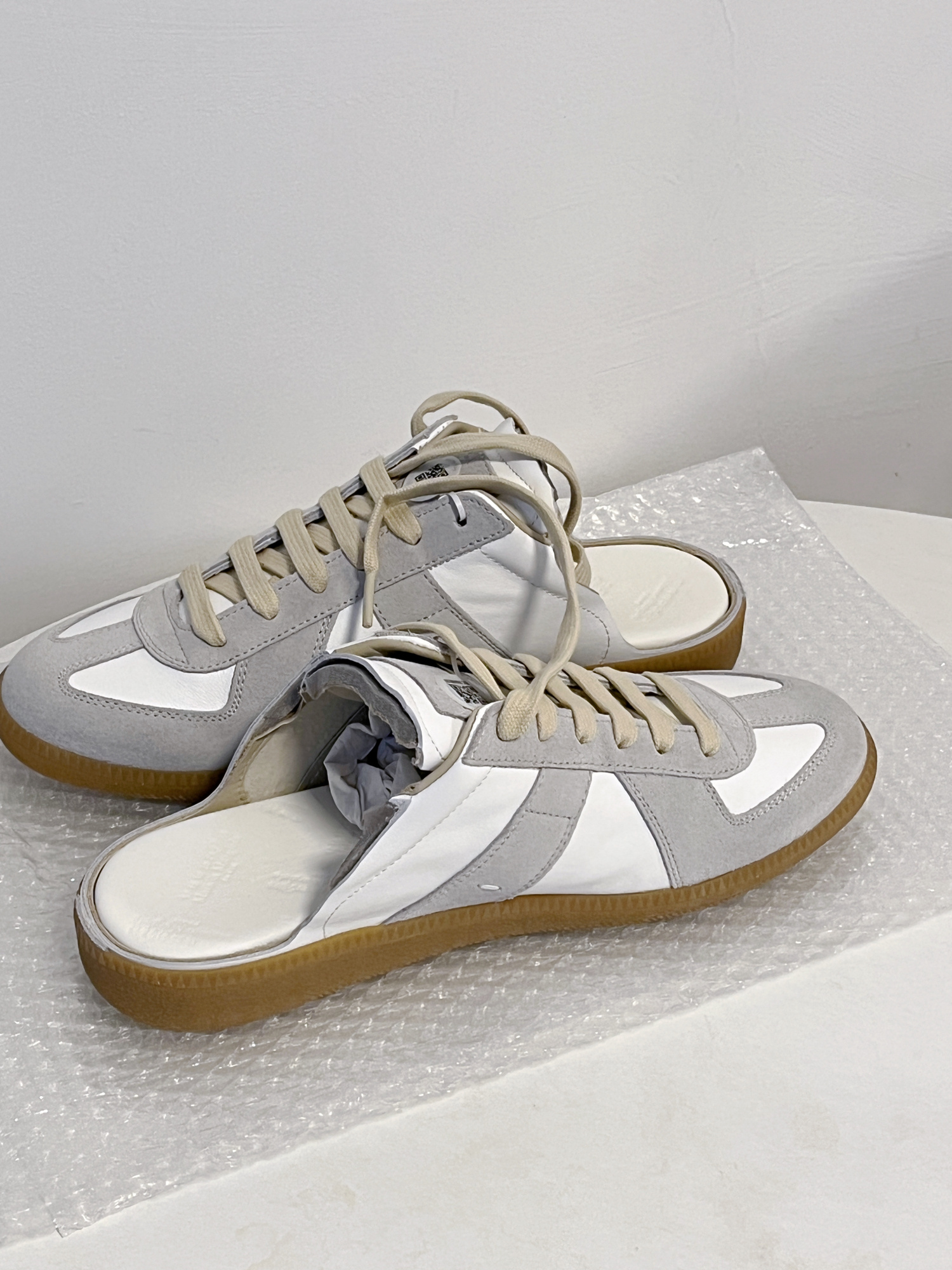 Shop Maison Margiela Replica Slip-ons In White