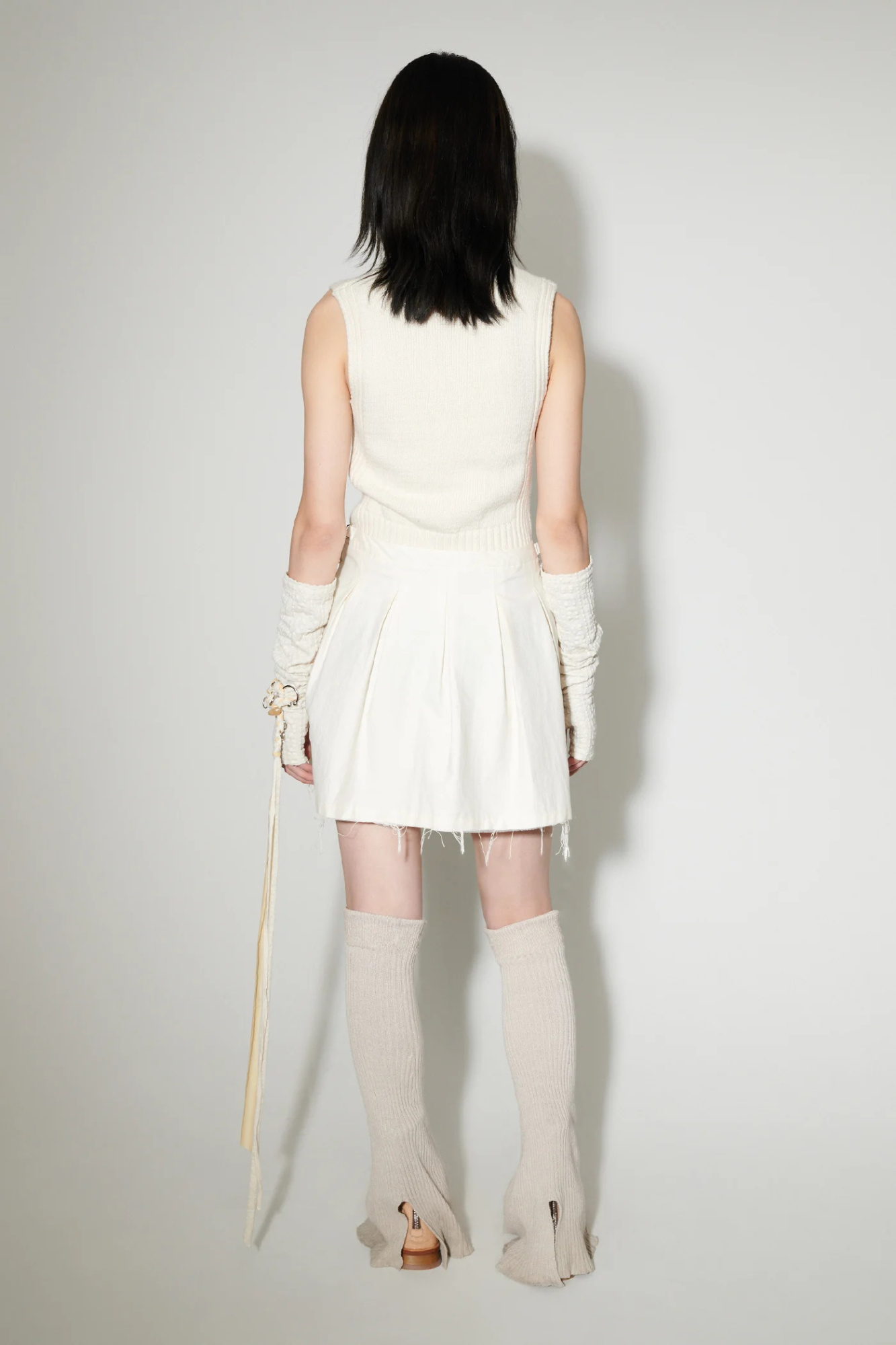 Our Legacy Object Pleated Mini Skirt In White