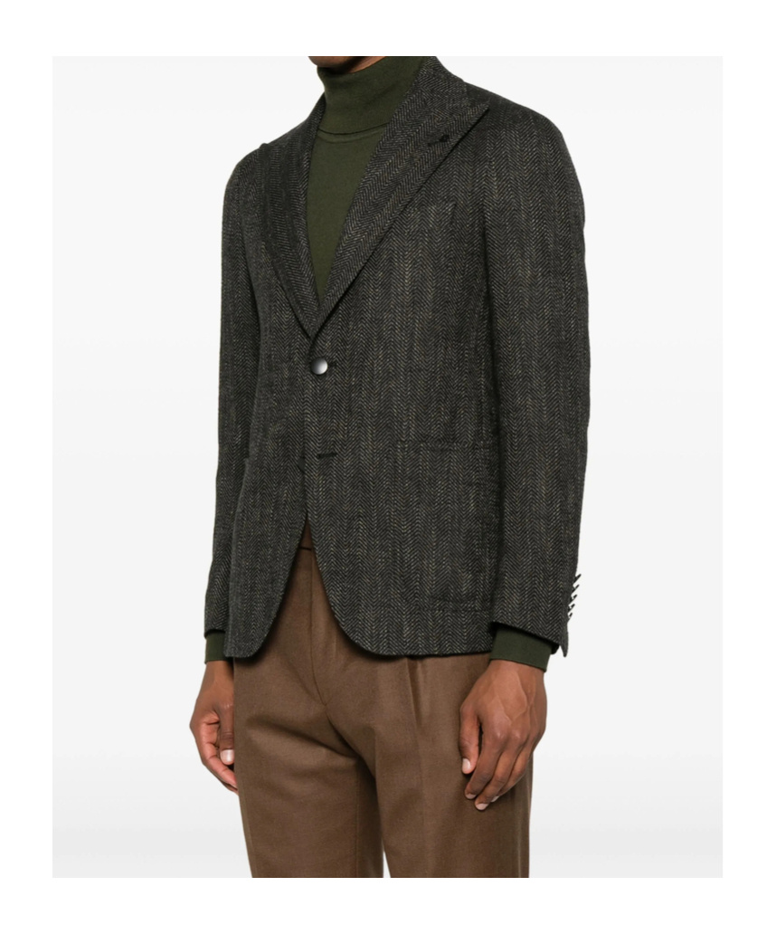 Tagliatore Green Jackets In Black