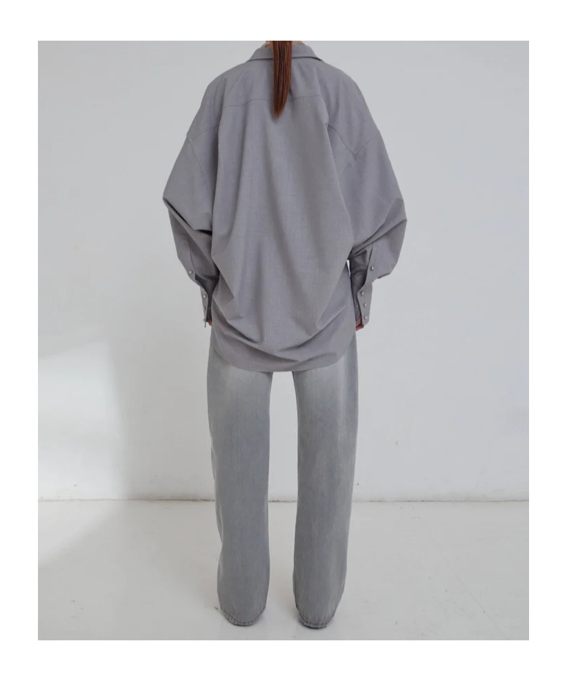 Darkpark Carla - Oversize Wool Shirt In Gray