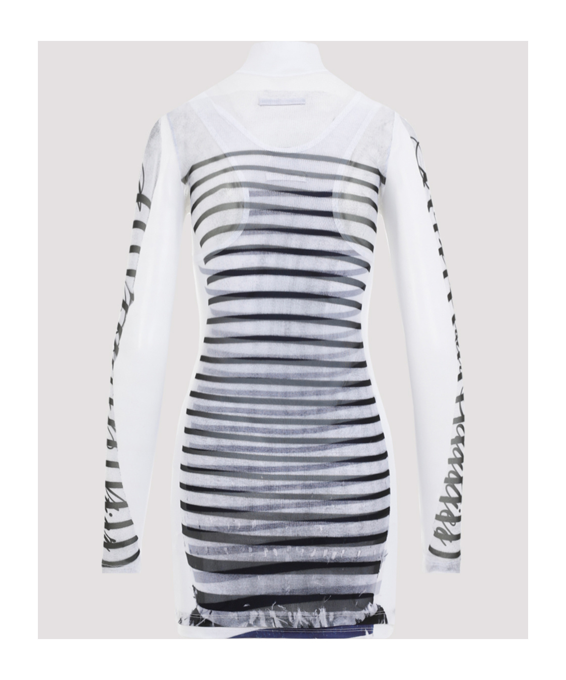 Shop Jean Paul Gaultier Marinère Mesh Minidress In White