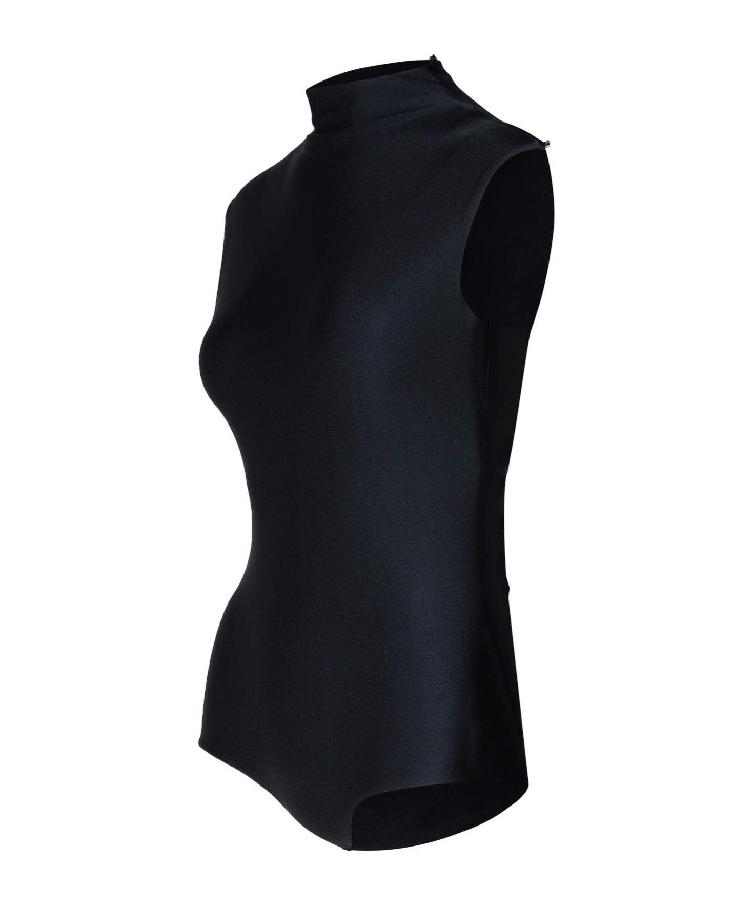 Shop Sportmax Mock Neck Sleeveless Top In Black
