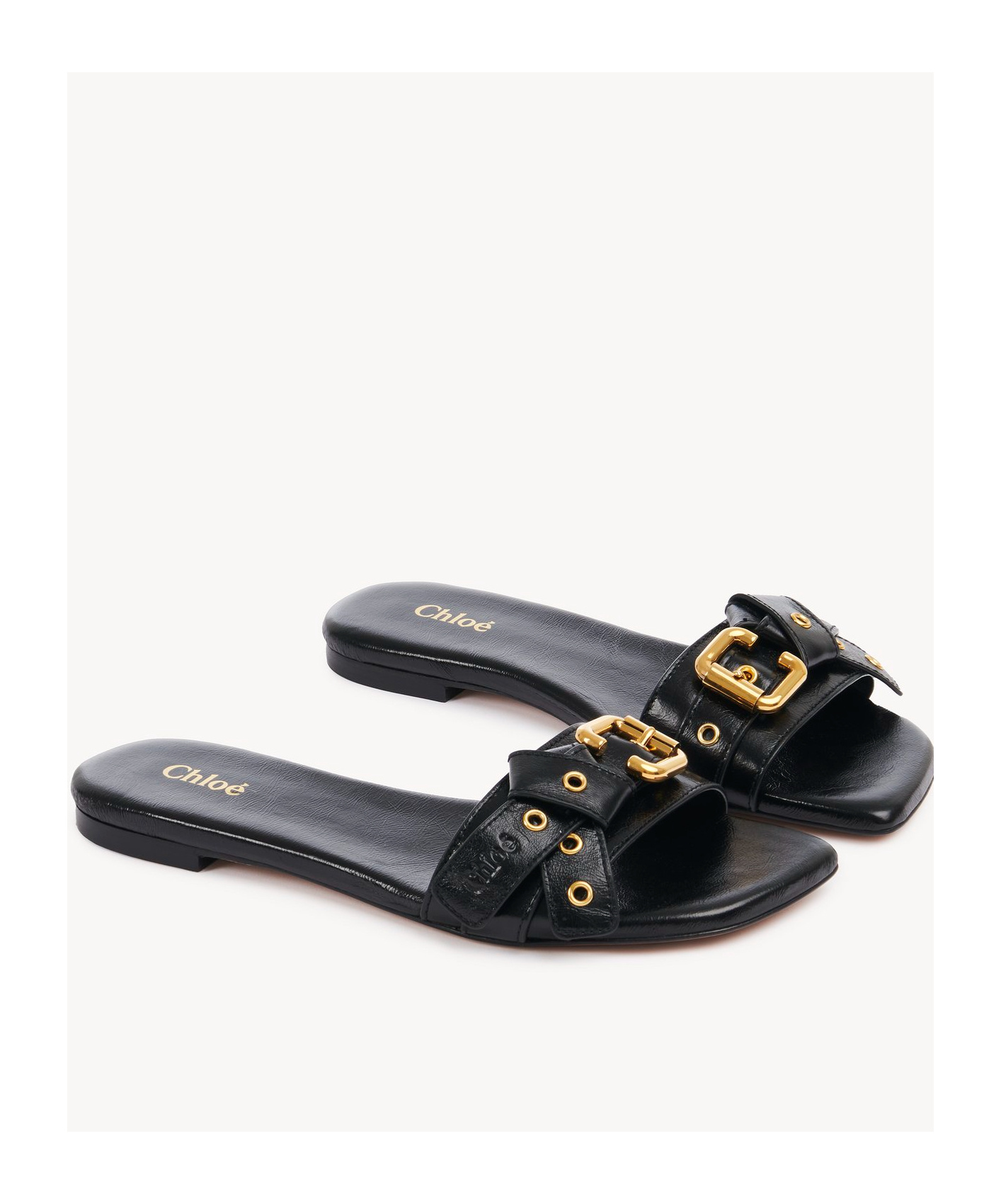 Chloé Square Toed Slippers In Multicolor