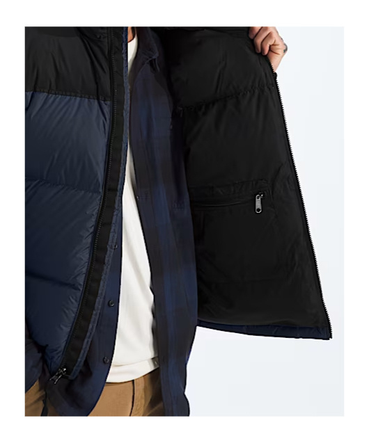 The North Face Retro Nuptse 1996 Black Down Jacket In Blue