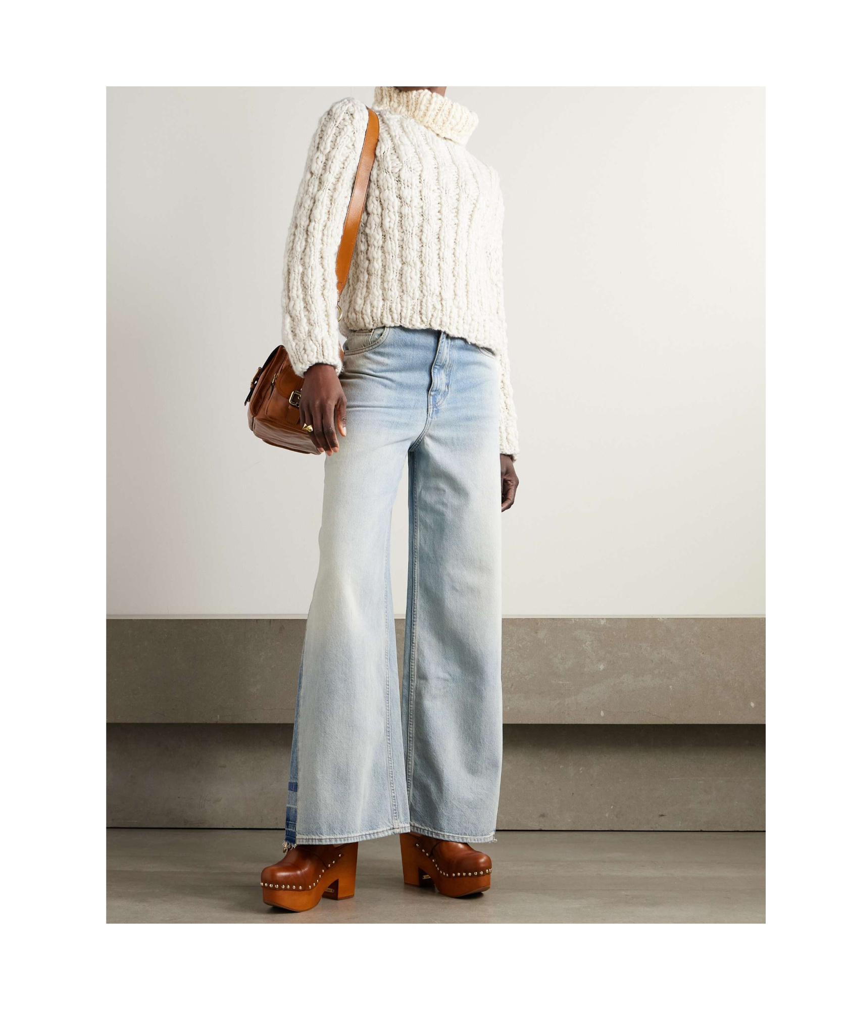 Chloé Rib Turtleneck Sweater In White