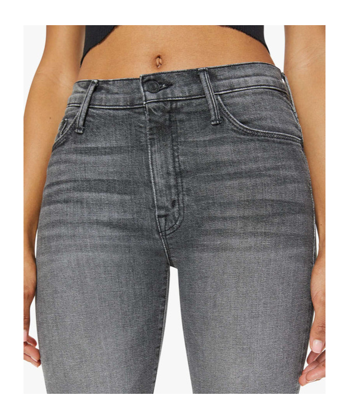 Mother The Maven Heel Super High Waist Wide Leg Jeans In Black