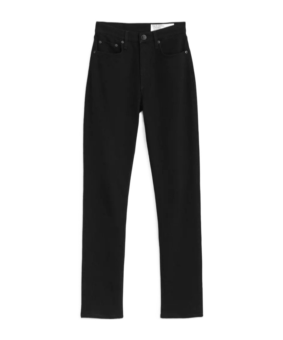 Rag & Bone High-rise Five-pocket Jeans In Black