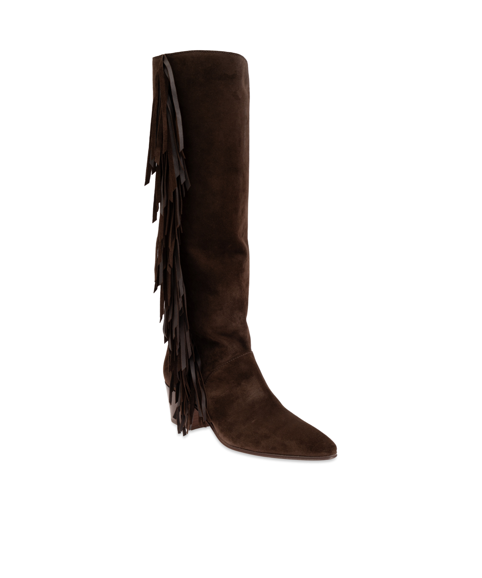 Casadei Fringed Suede Boots In Black