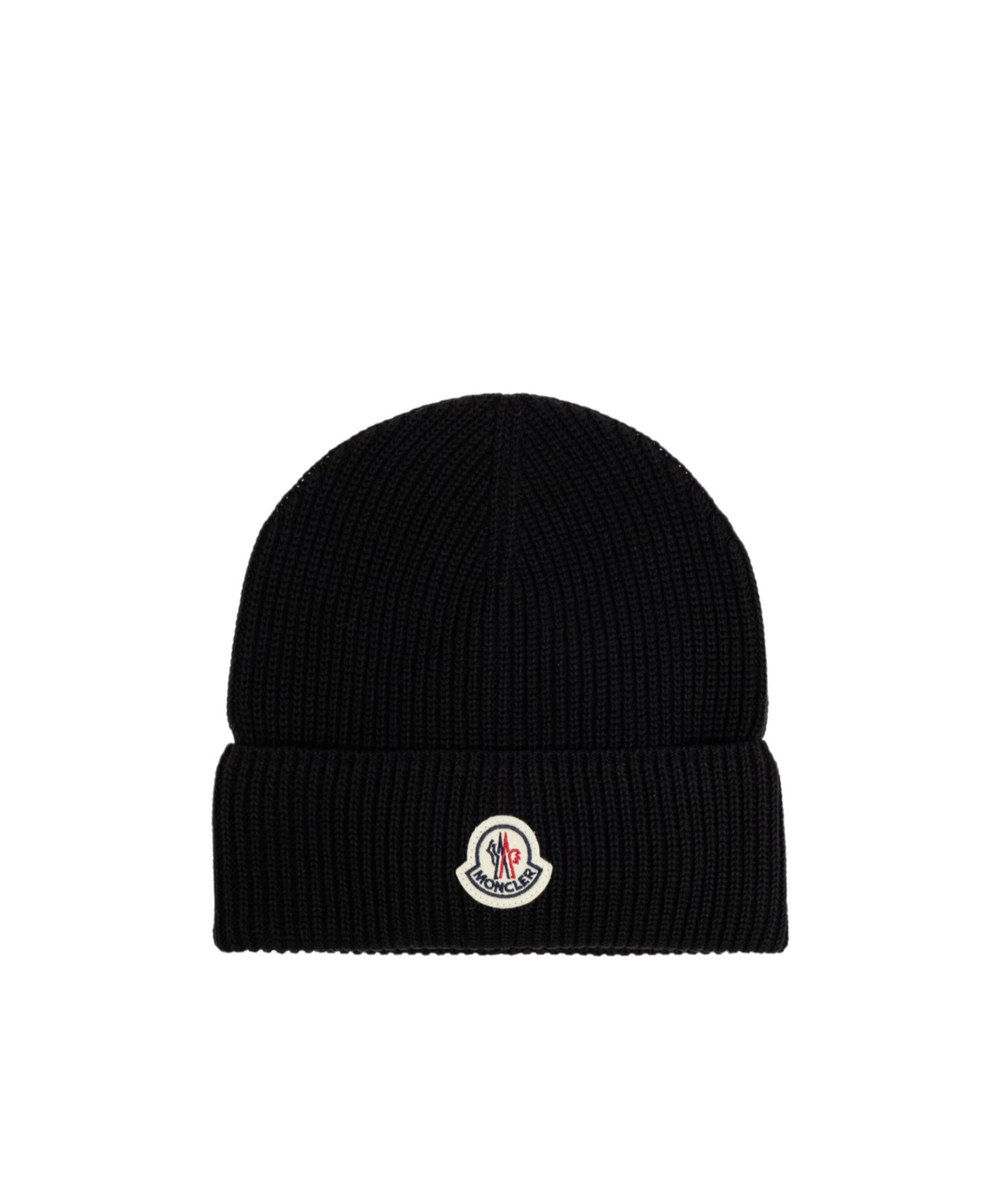 Moncler Ribbed Knit Hat In Black