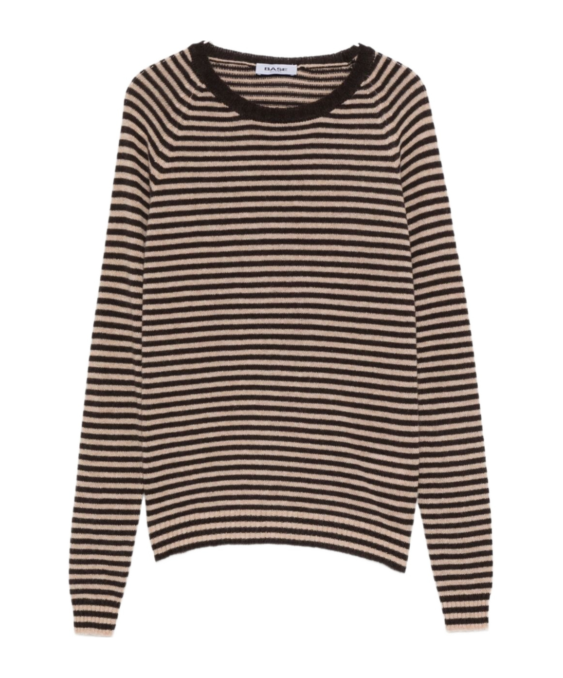 Baserange Striped Crew Neck Sweater In Brown
