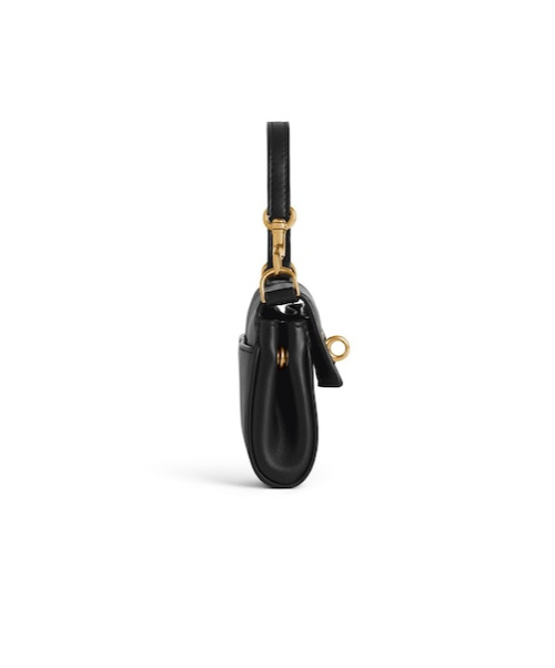 Balenciaga Womens Rodeo Micro Leather Top-handle Bag Black In Black