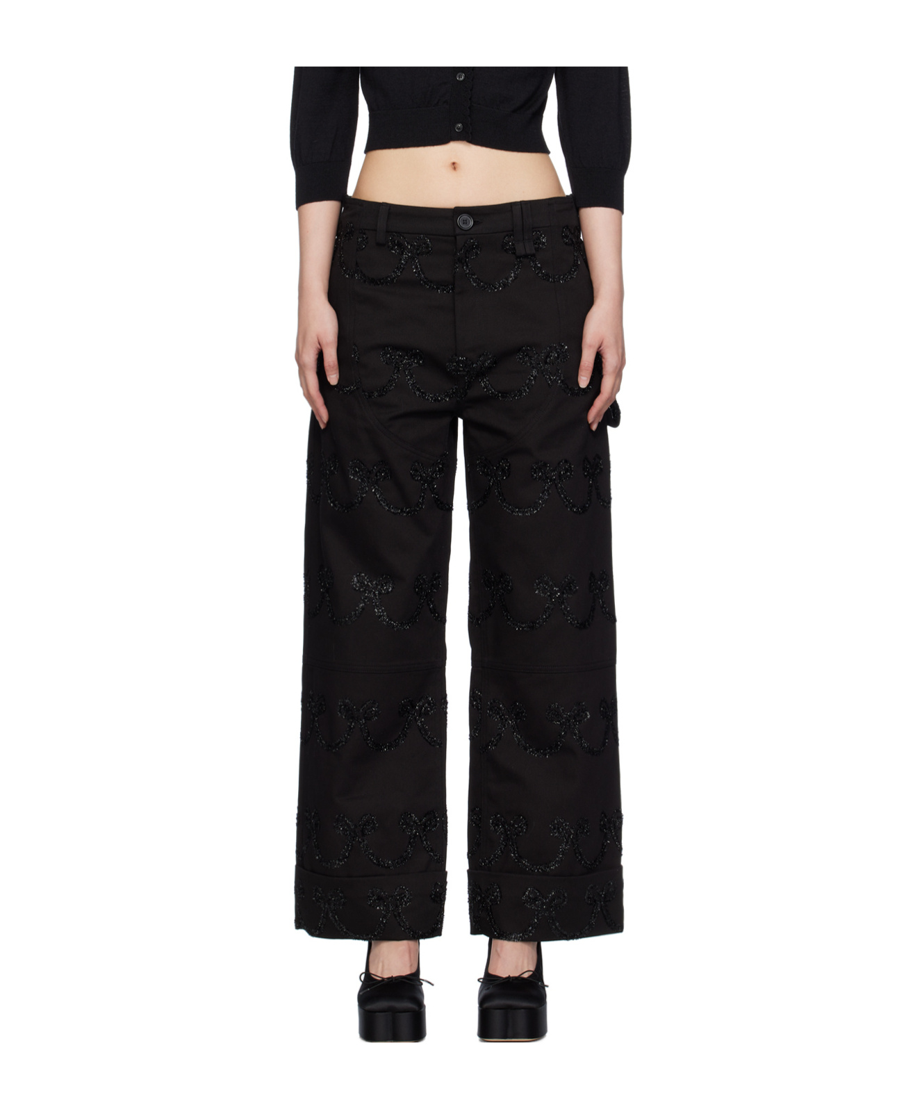 SIMONE ROCHA BELT-LOOP CASUAL PANTS