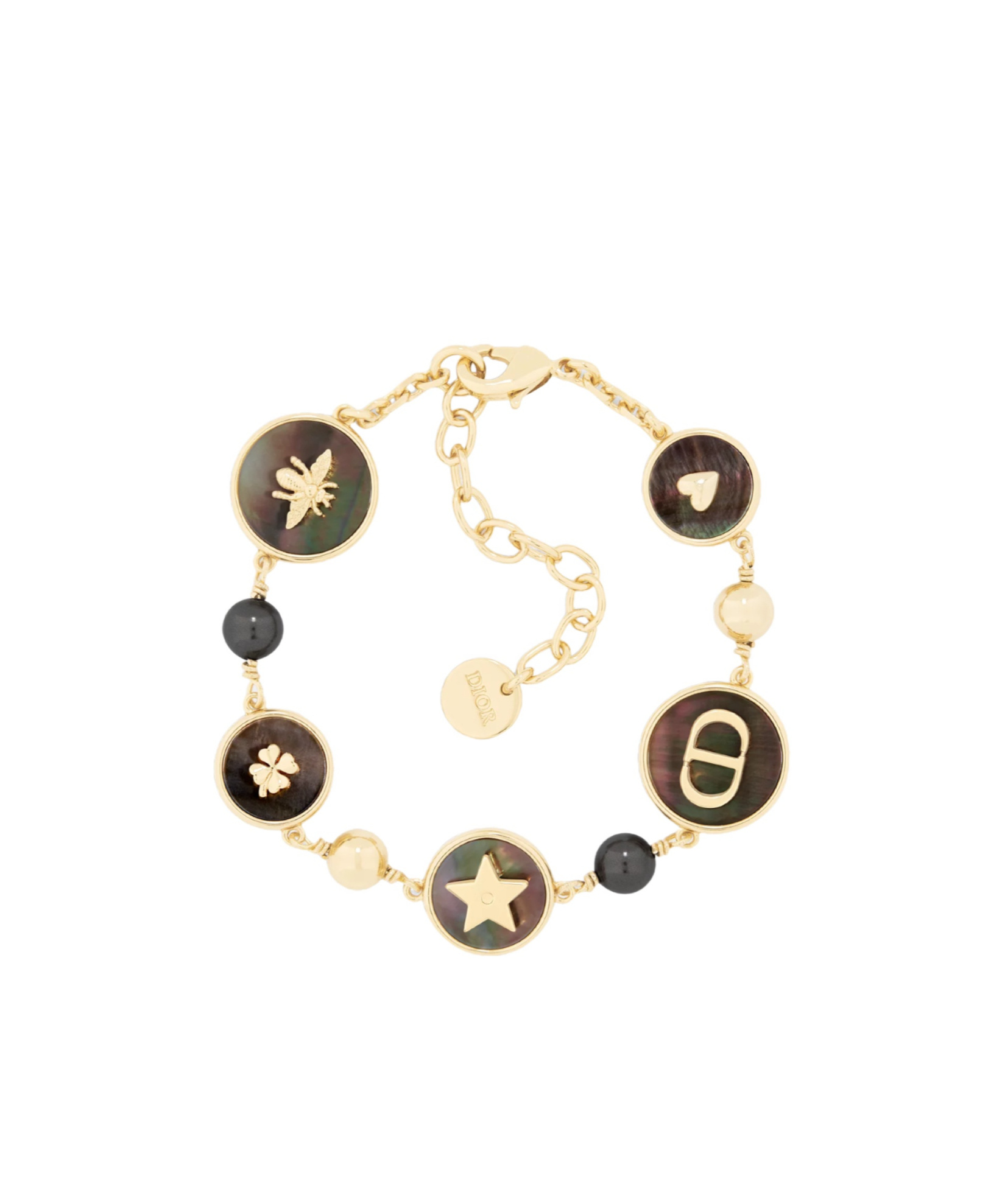 Dior Women D-luck Metal Bracelet With Gold Finishes In Gold