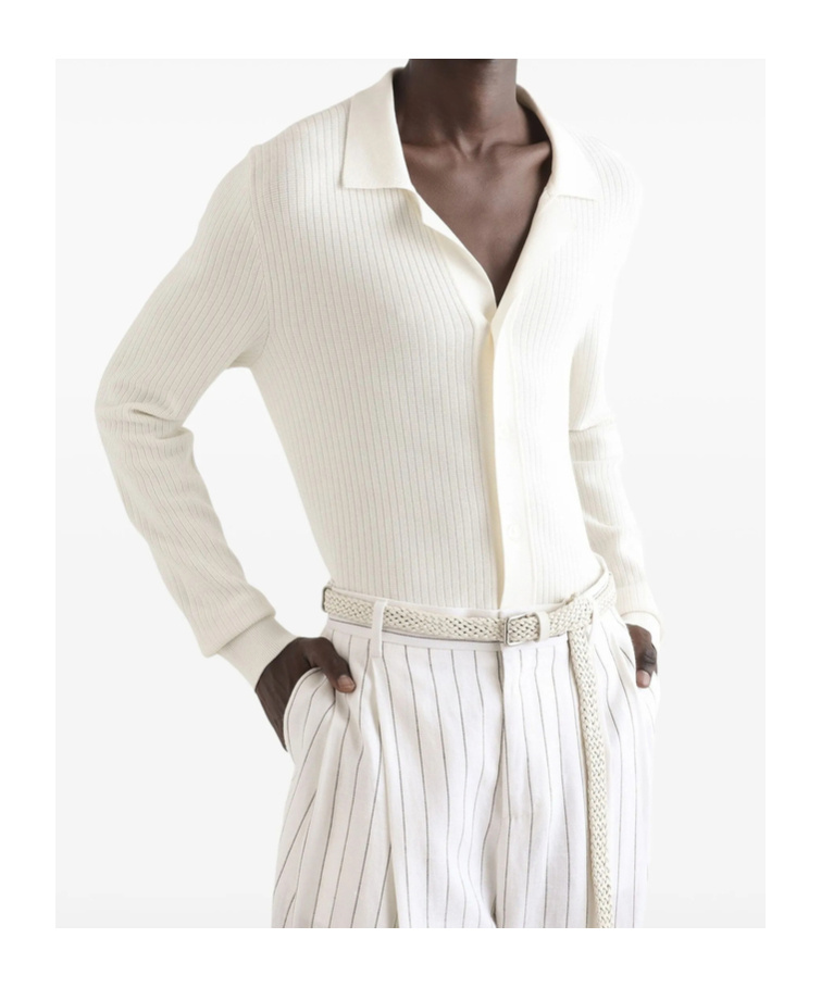 Dolce & Gabbana Ribbed Cardigan In White