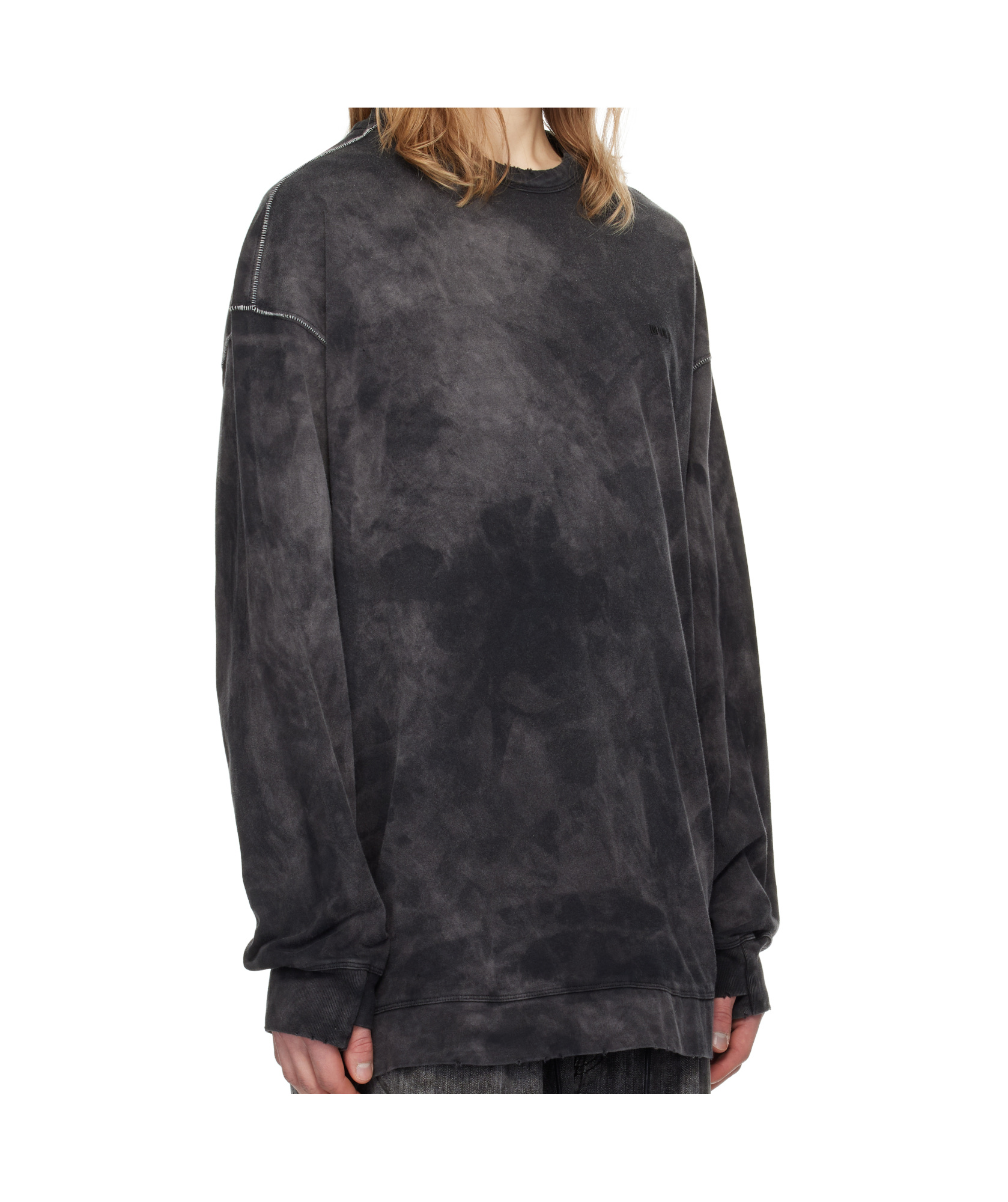 Juunj Black New Dyeing Long Sleeve T-shirt In Black