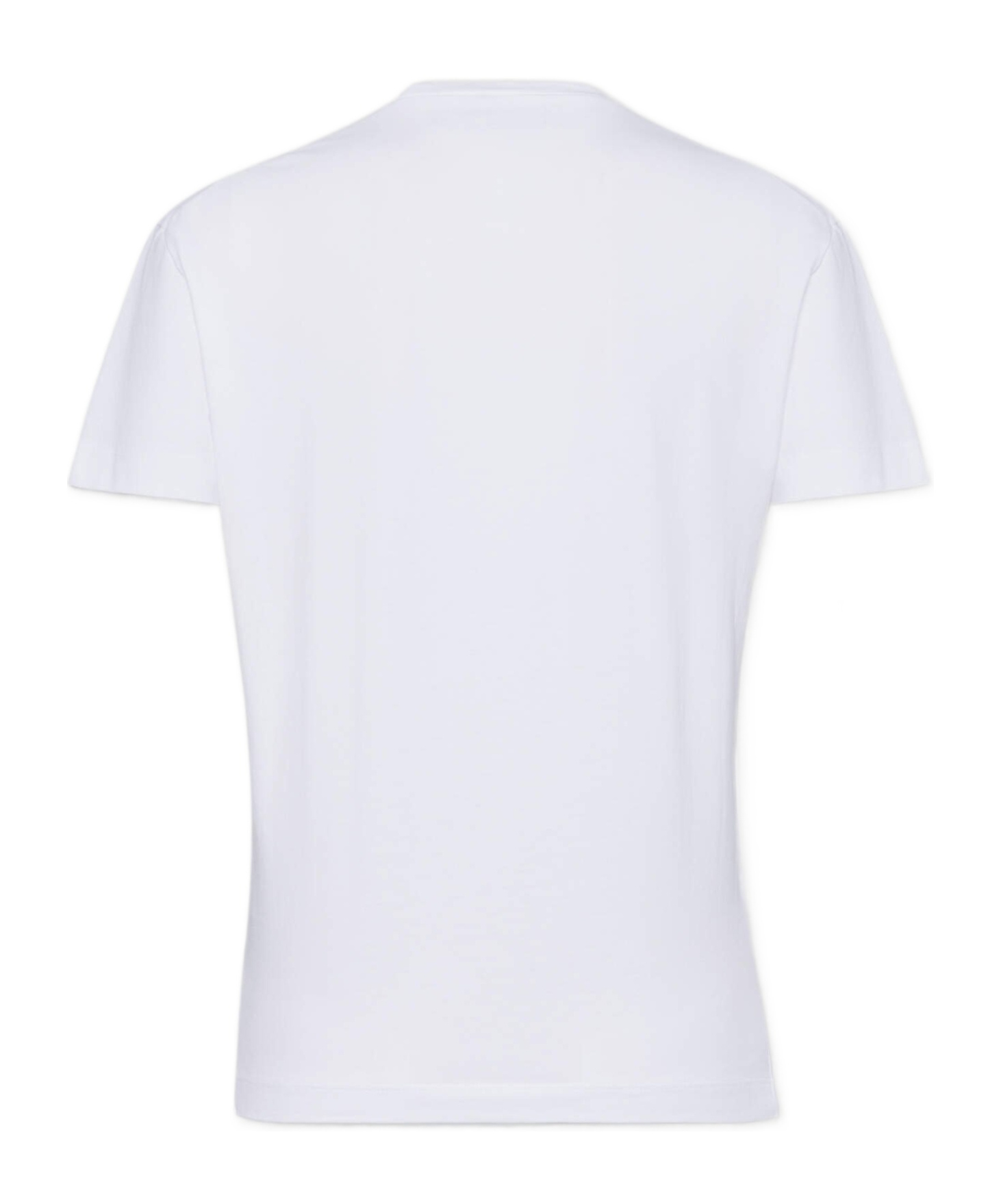 Dsquared2 Logo Print Cotton Jersey T-shirt In White