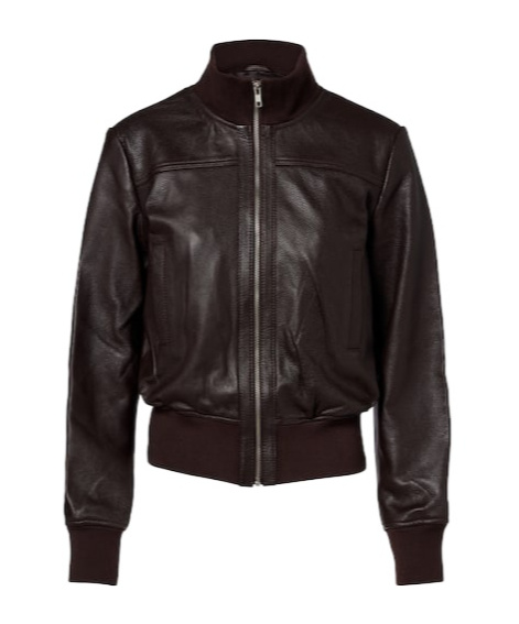 The Frankie Shop Tobias Leather Bomber Jacket In Brown