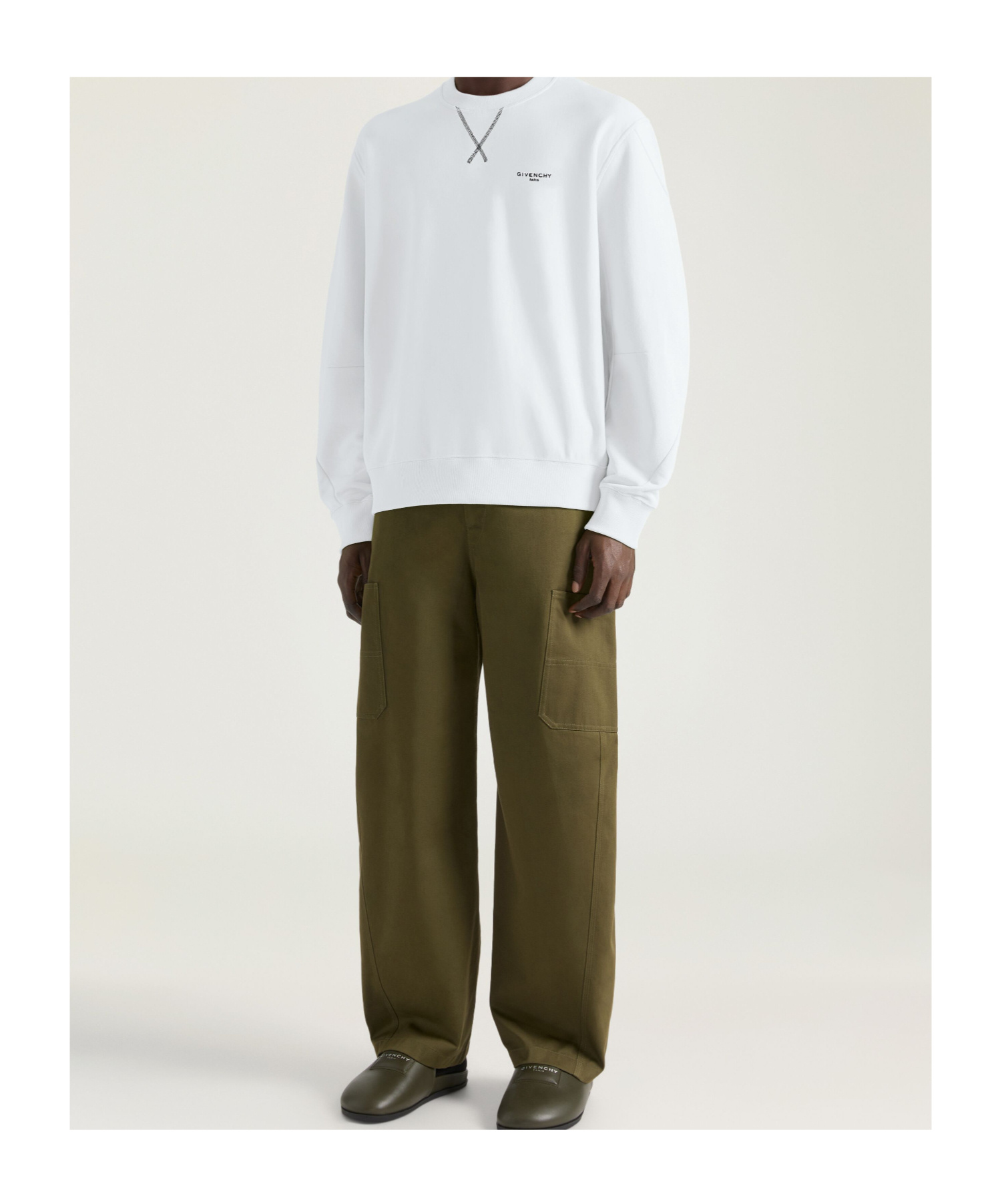 Givenchy Couture Seam Sweatshirt In Fleece With  Paris In White