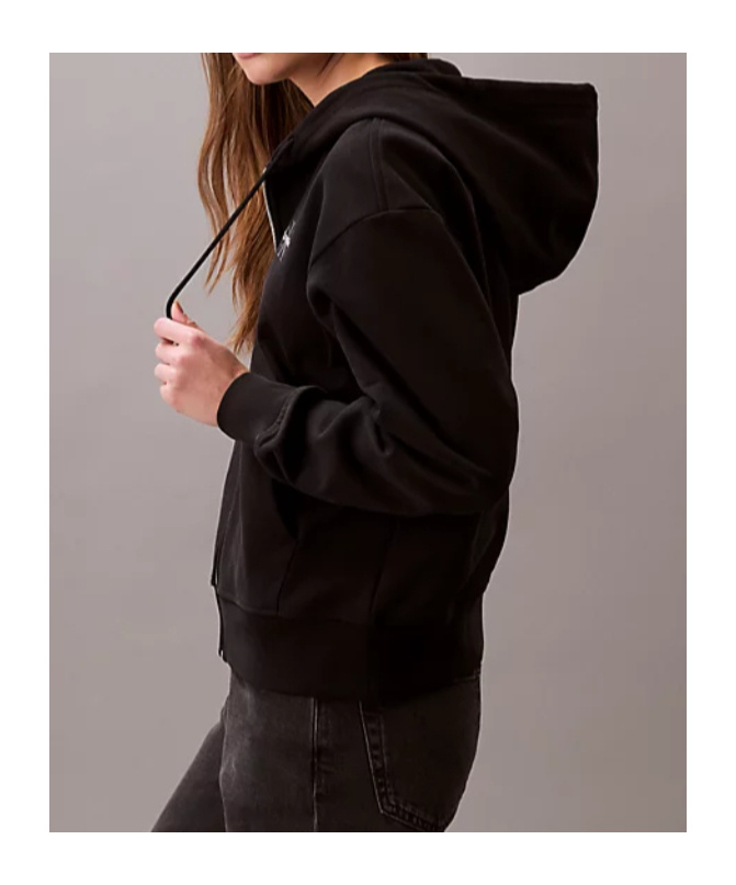 Calvin Klein Jeans Est.1978 Monogram Zip Up Hoodie In Black