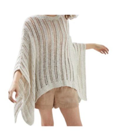 Brunello Cucinelli Ribbed Open Knit Poncho