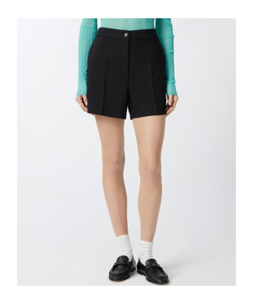 Pinko Twill Tailored Shorts For Men In Black
