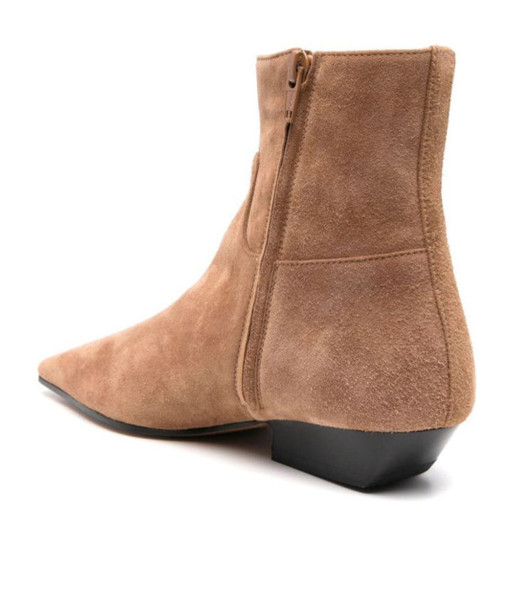 Khaite Square-toed Short Boots In Brown
