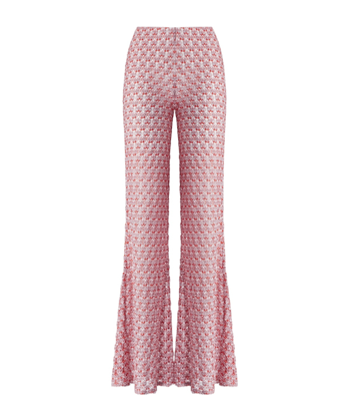 Shop Missoni Low-rise Lace Trousers In Red