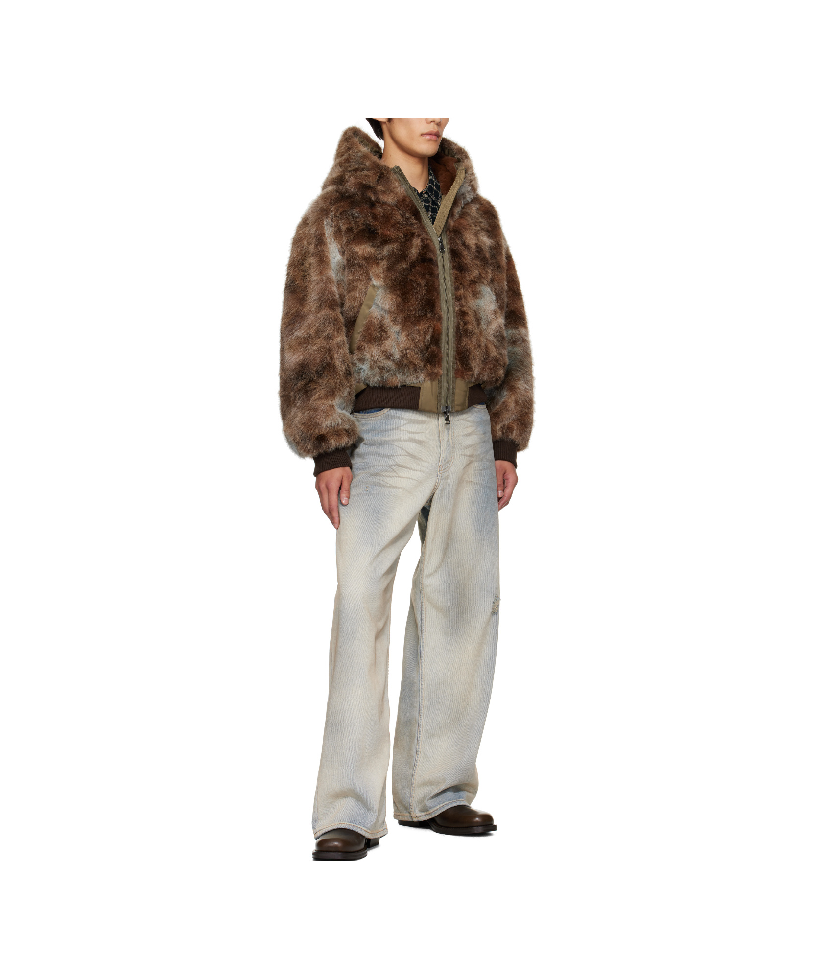 Andersson Bell Vanessa Faux Fur Jacket In Brown