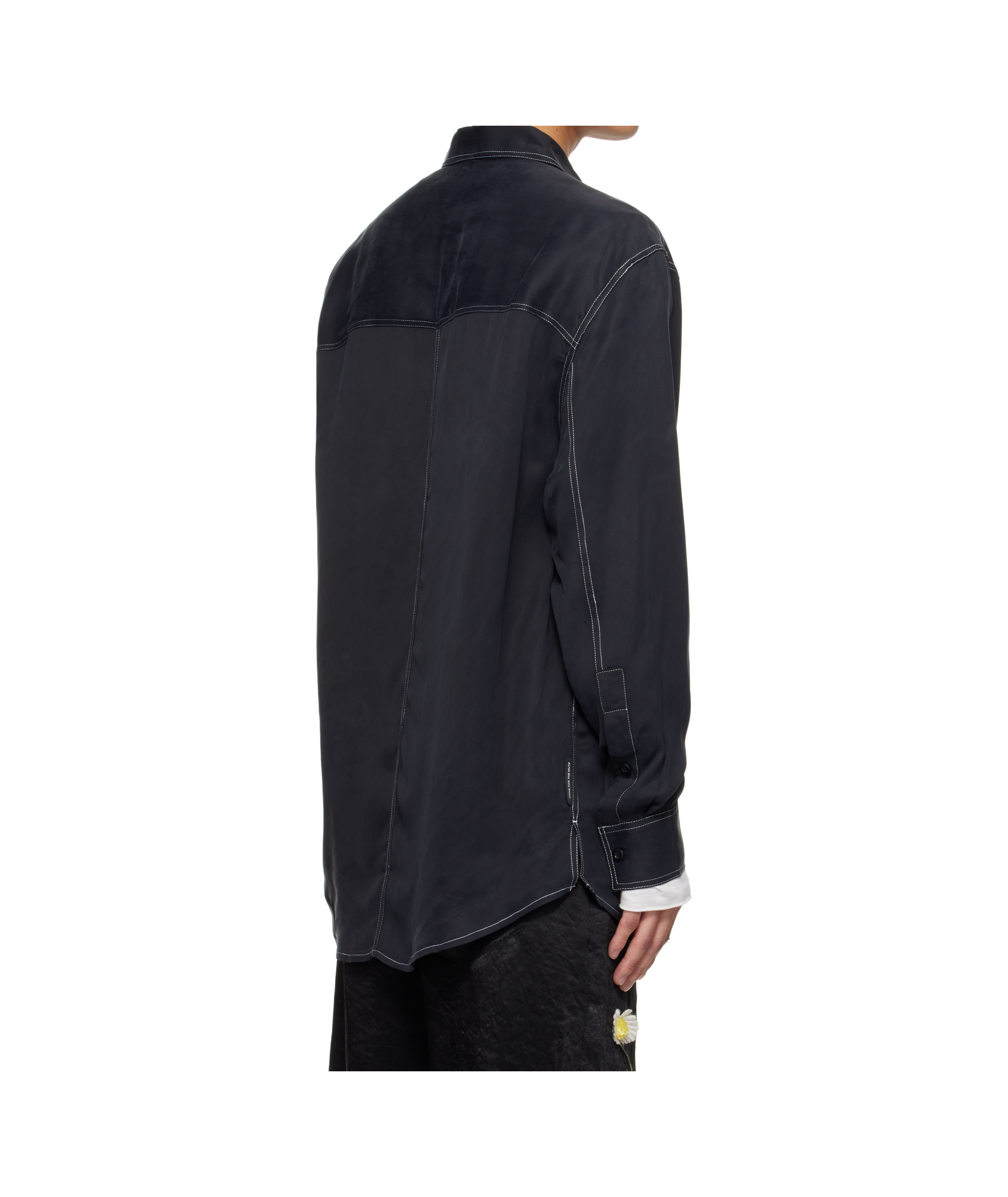 Song For The Mute Long Sleeve Button-up Shirt In Black