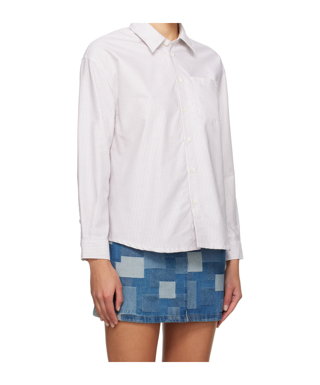 Apc Beige Boyfriend Shirt In White