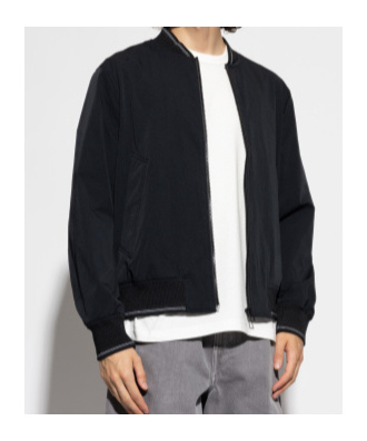 Ps By Paul Smith Zip-fastening Logo-plaque Bomber Jacket In Black
