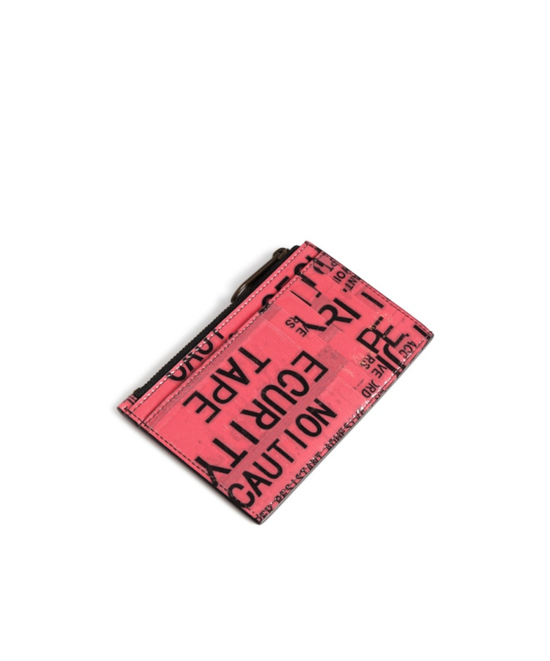 Balenciaga Men's Tape Type Long Coin And Card Holder In Black/red In Multi