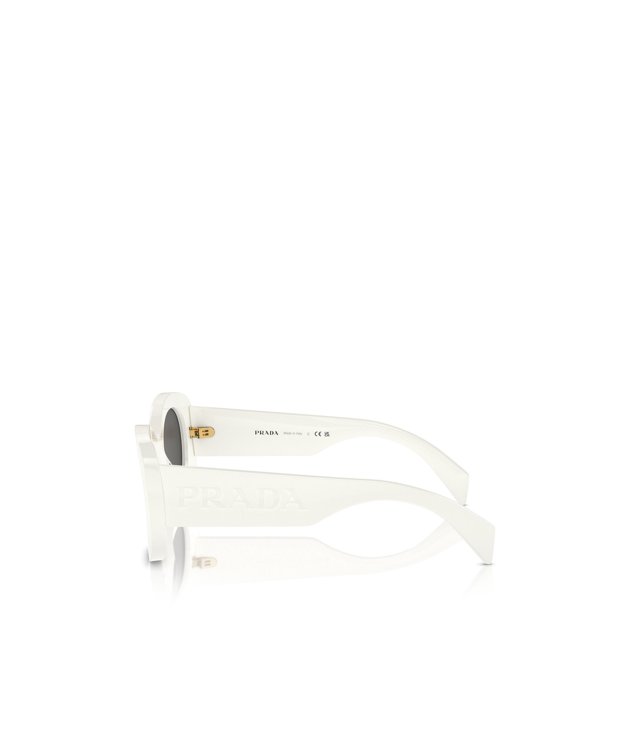 Prada Eyewear Oval Frame Sunglasses In Black
