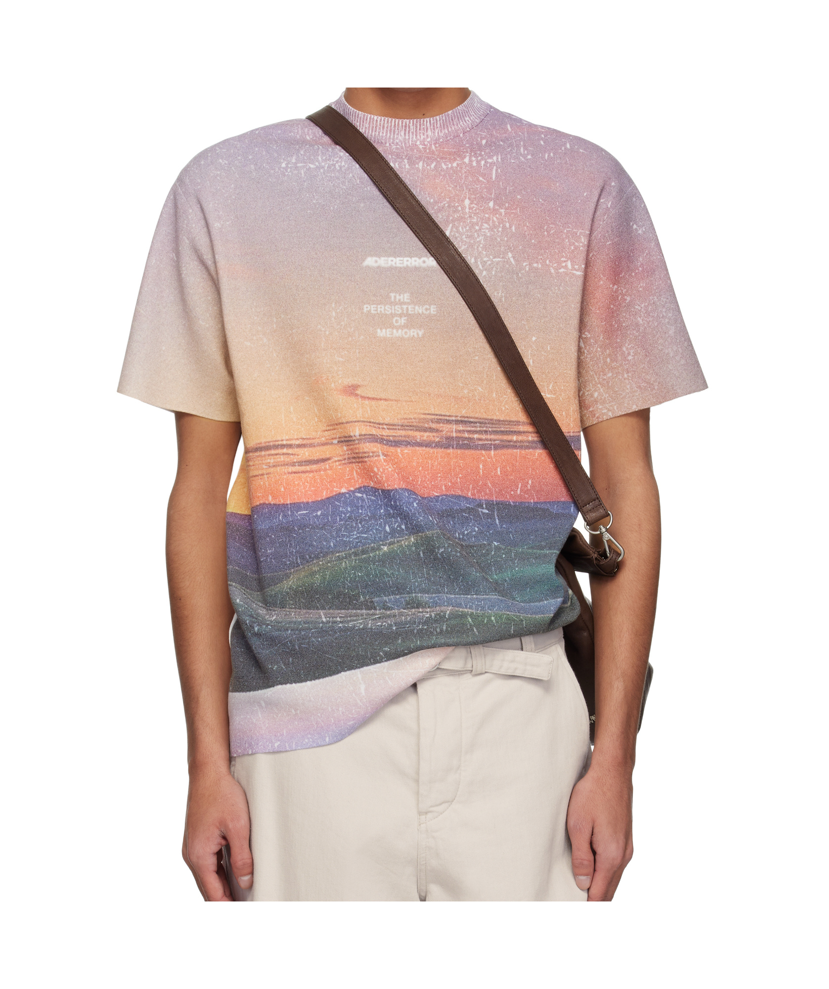 Ader Error Round Neck Short Sleeve T-shirt In Nude